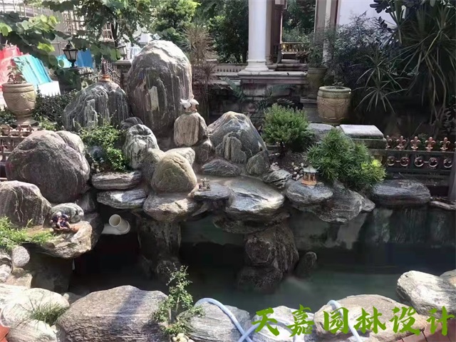 广州庭院鱼池假山图解